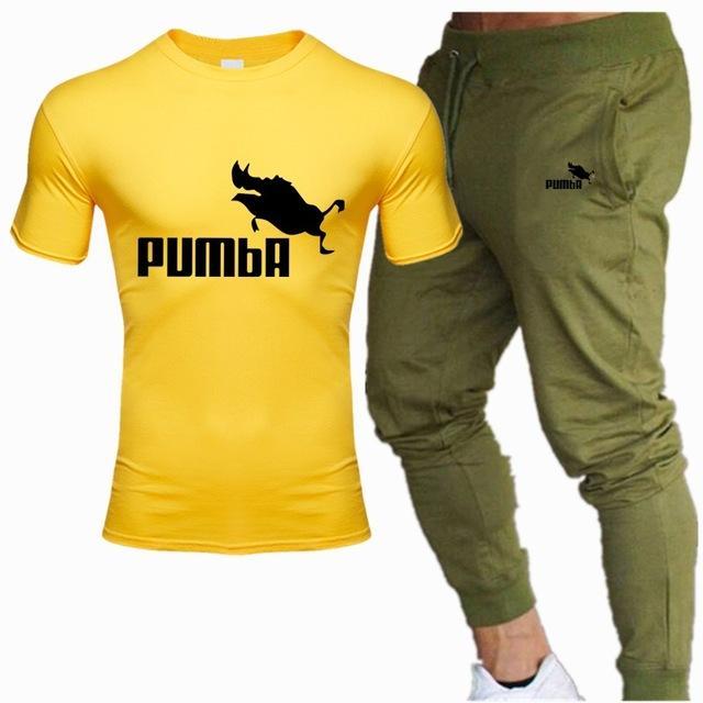 new men's Pumba Printed t shirt+ pants tracksuit