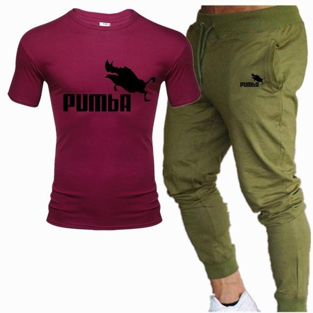 new men's Pumba Printed t shirt+ pants tracksuit