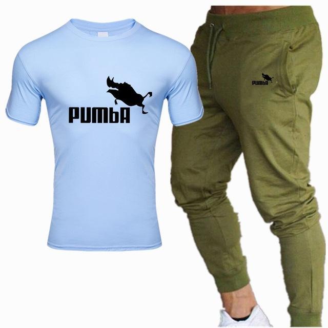 new men's Pumba Printed t shirt+ pants tracksuit