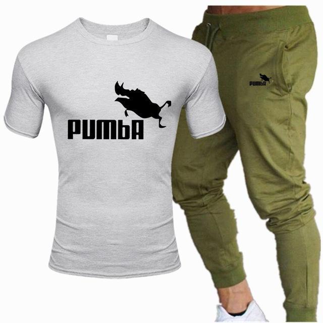 new men's Pumba Printed t shirt+ pants tracksuit