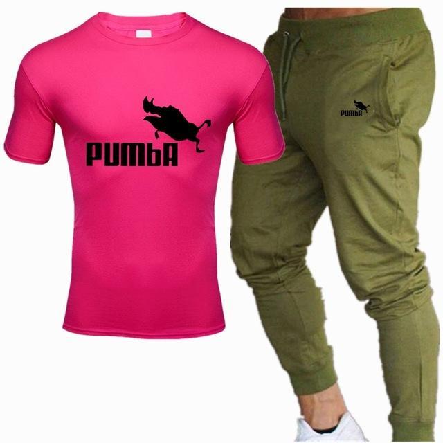 new men's Pumba Printed t shirt+ pants tracksuit