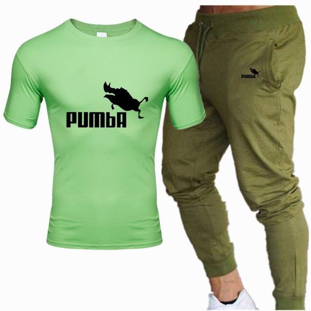 new men's Pumba Printed t shirt+ pants tracksuit