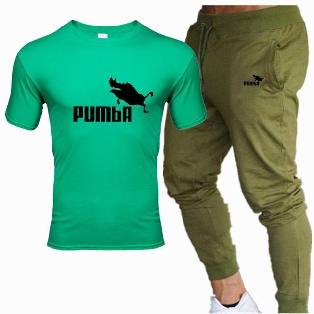 new men's Pumba Printed t shirt+ pants tracksuit