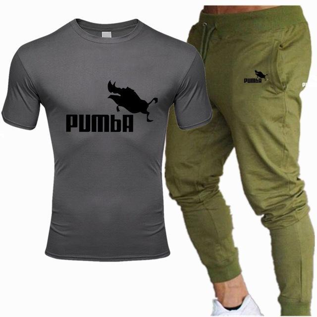 new men's Pumba Printed t shirt+ pants tracksuit