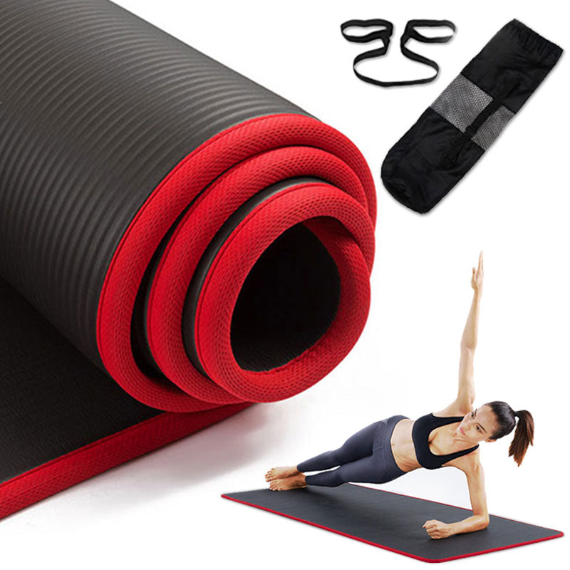 Tapis de yoga 10mm Épais exercice non glissement Fitness Physio Pilates Gym  Mat 185x90cm