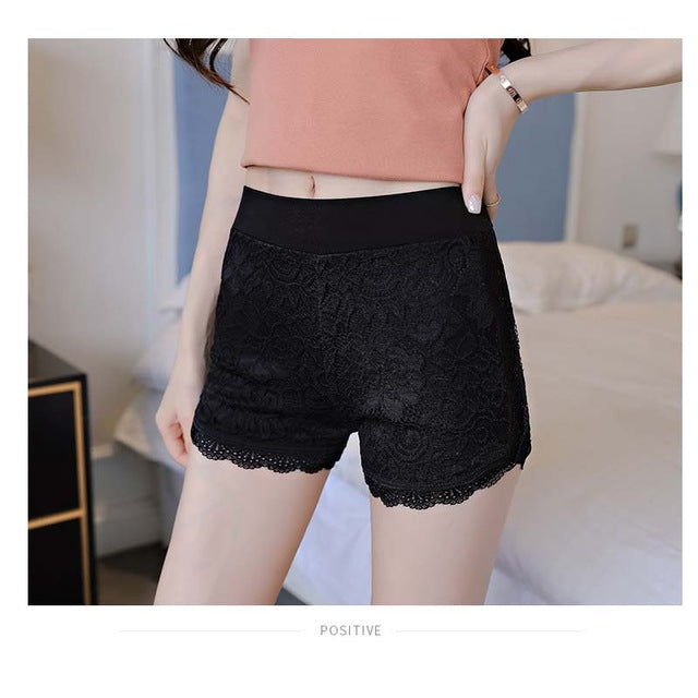 new lace three-point leggings large size outer wear double lace anti-light pants