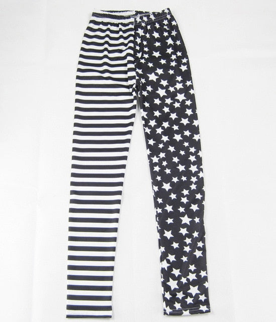 CHRLEISURE Women's Stripe Star Leggings