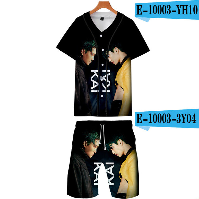 Kpop EXO 3D Printed Fashion Two Piece Set Streetwear Clothes