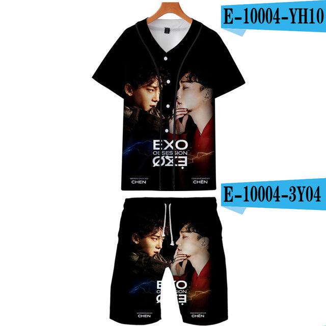 Kpop EXO 3D Printed Fashion Two Piece Set Streetwear Clothes