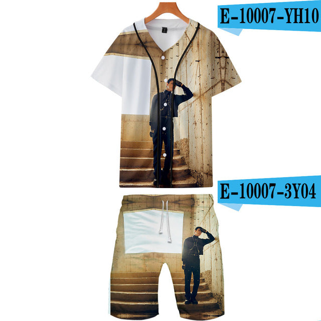 Kpop EXO 3D Printed Fashion Two Piece Set Streetwear Clothes