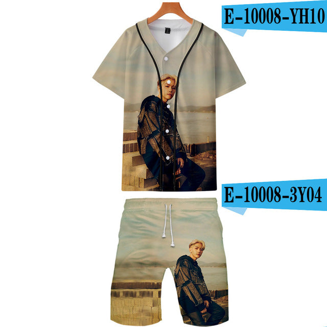 Kpop EXO 3D Printed Fashion Two Piece Set Streetwear Clothes