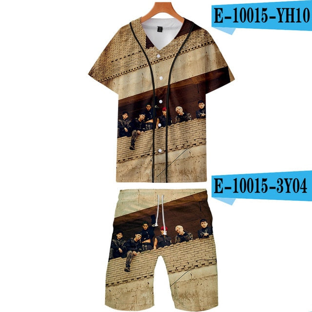 Kpop EXO 3D Printed Fashion Two Piece Set Streetwear Clothes