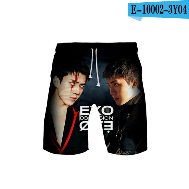 Kpop EXO 3D Printed Fashion Two Piece Set Streetwear Clothes