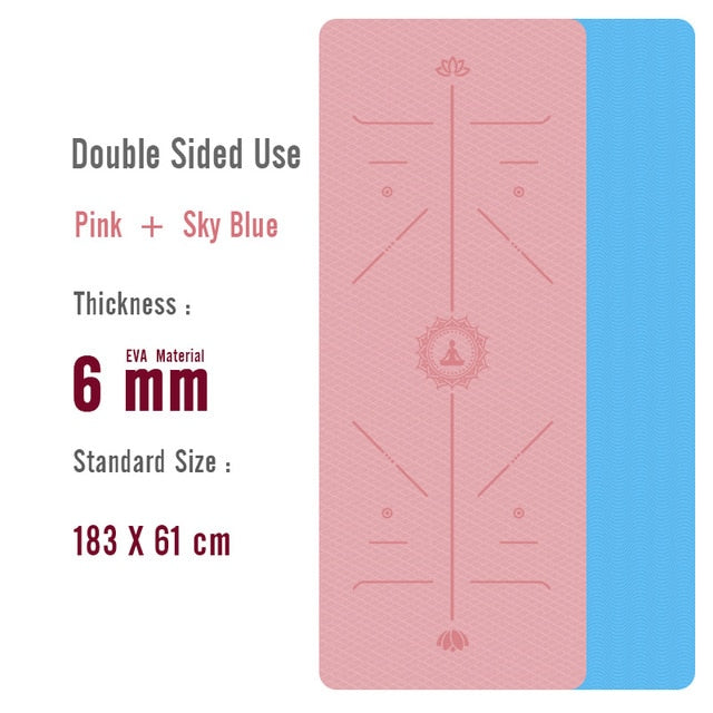 1830*610*6mm EVA Yoga Mat with Position Line Non Slip