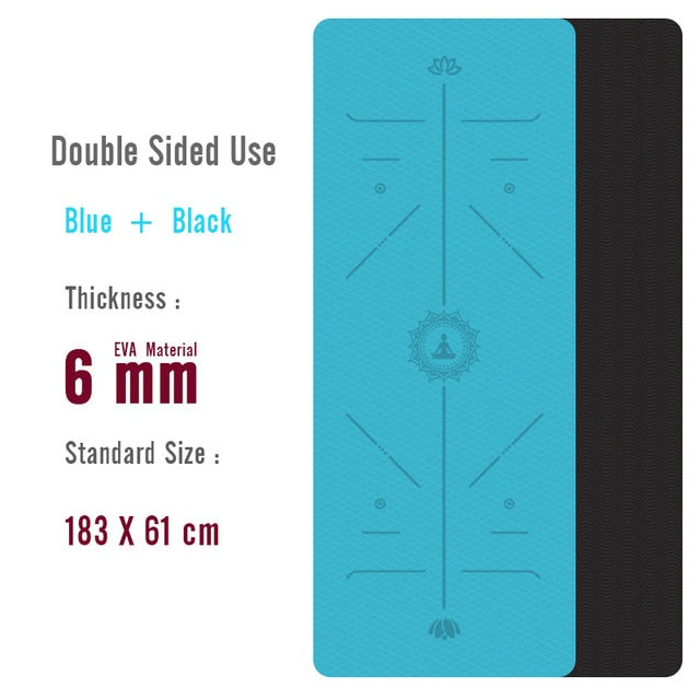 1830*610*6mm EVA Yoga Mat with Position Line Non Slip