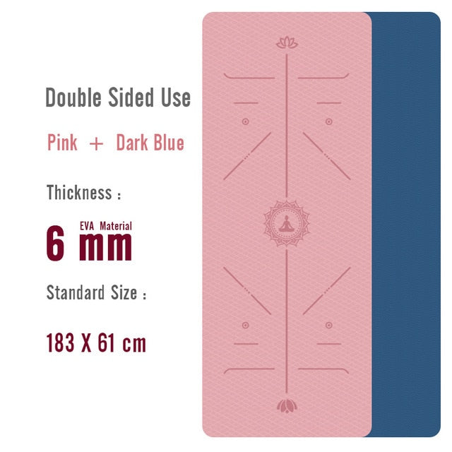 1830*610*6mm EVA Yoga Mat with Position Line Non Slip