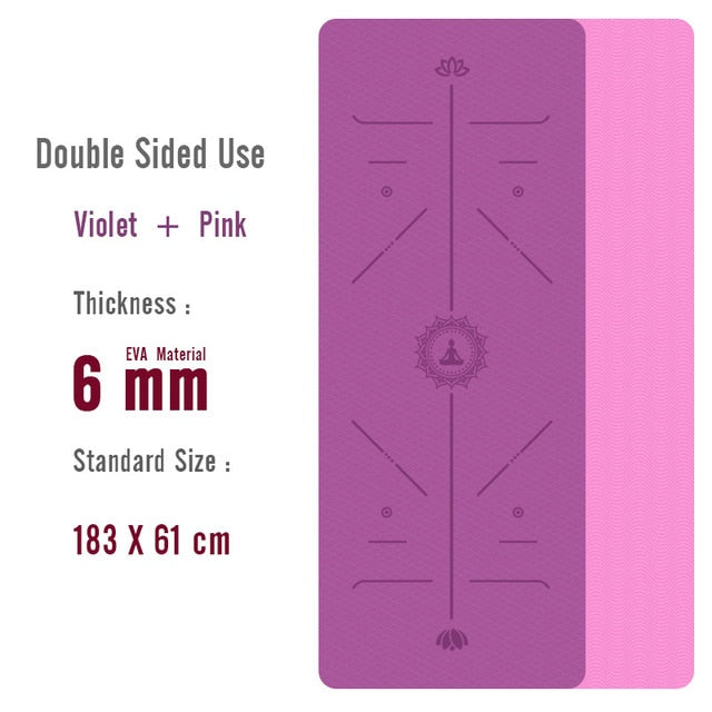 1830*610*6mm EVA Yoga Mat with Position Line Non Slip