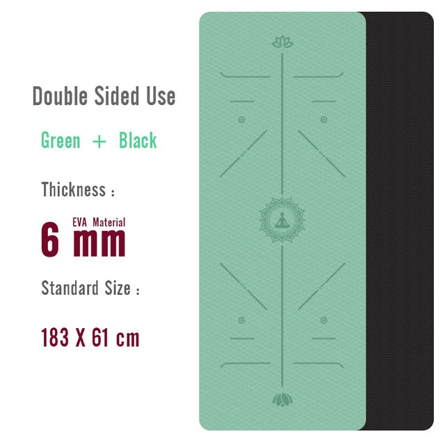 1830*610*6mm EVA Yoga Mat with Position Line Non Slip