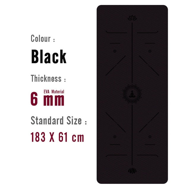 1830*610*6mm EVA Yoga Mat with Position Line Non Slip