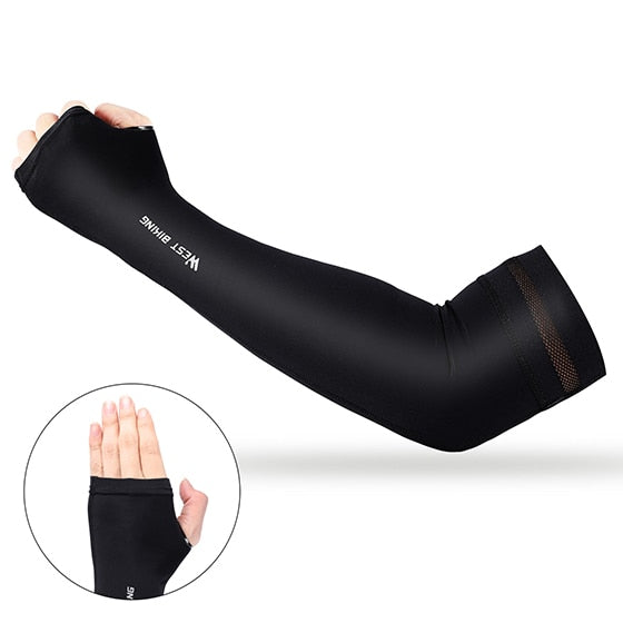 WEST BIKING Cycling Arm Sleeves Breathable Quick Dry Running Basketball Arm Sleeves Elbow Pad Fitness UV Protection Arm Sleeves