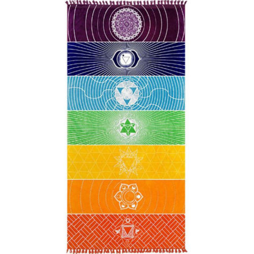1Pcs Tassels Chakra Tapestry Towel Mandala Boho Yoga Mat
