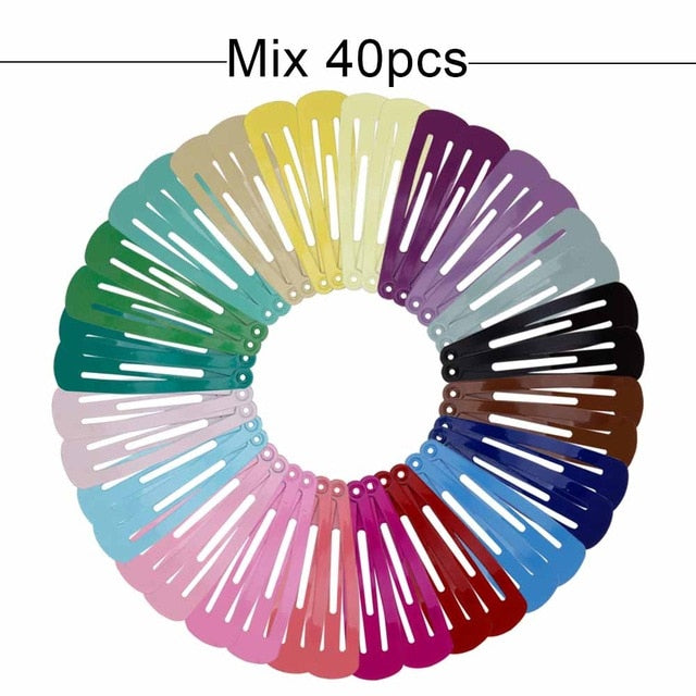 40pcs Hairpins Hair Clips For Hair Barrettes, Pins Metal Hairgrip Colorful Snap Alligator Hair Clip