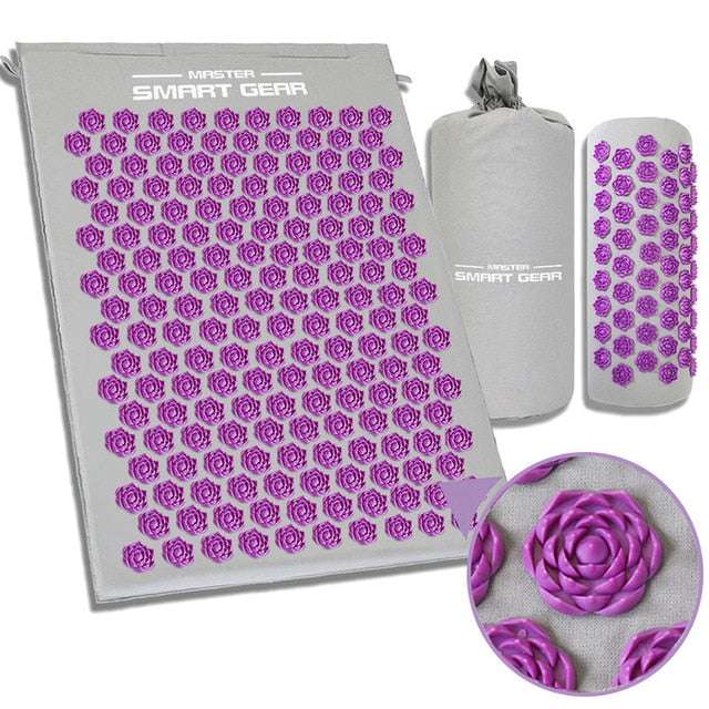Spike Mat Acupressure Mat, Massage Mat Acupuncture Pillow Set Yoga Mat Needle Relieve Back, Neck and Sciatic Pain, Relax Muscles