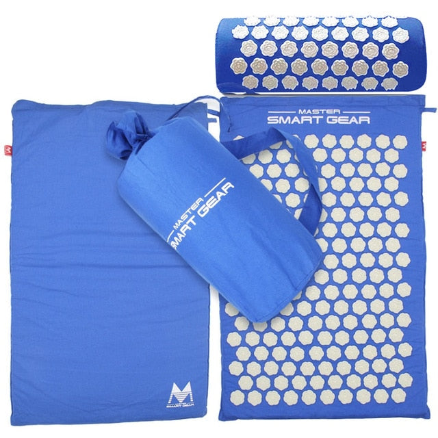 Spike Mat Acupressure Mat, Massage Mat Acupuncture Pillow Set Yoga Mat Needle Relieve Back, Neck and Sciatic Pain, Relax Muscles