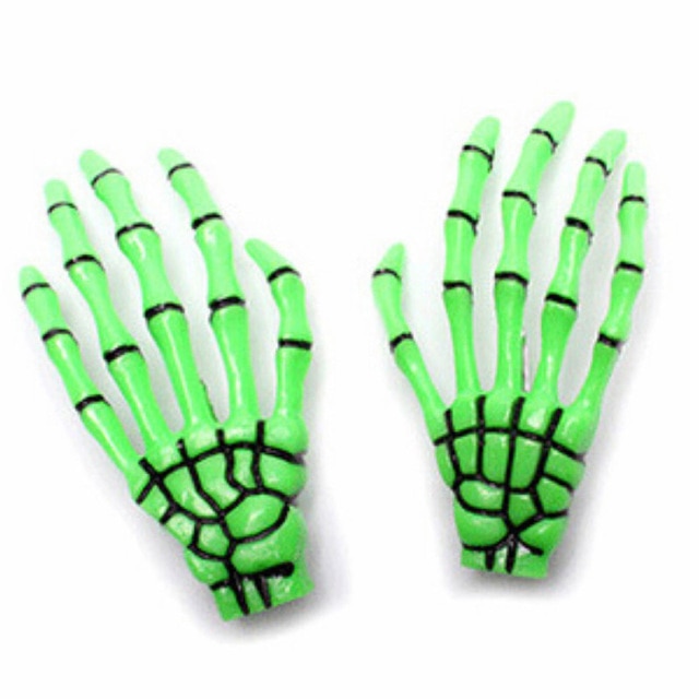 2 PCS/SET New Skull Hand Bone Hairpin Gripper Ghost Skeleton Hair Clips Hairclips Bone Claw Hair Accessories