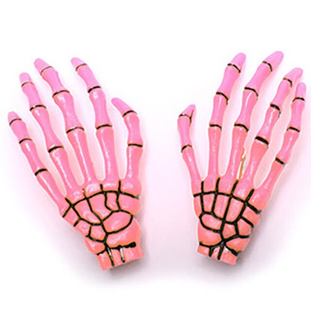 2 PCS/SET New Skull Hand Bone Hairpin Gripper Ghost Skeleton Hair Clips Hairclips Bone Claw Hair Accessories