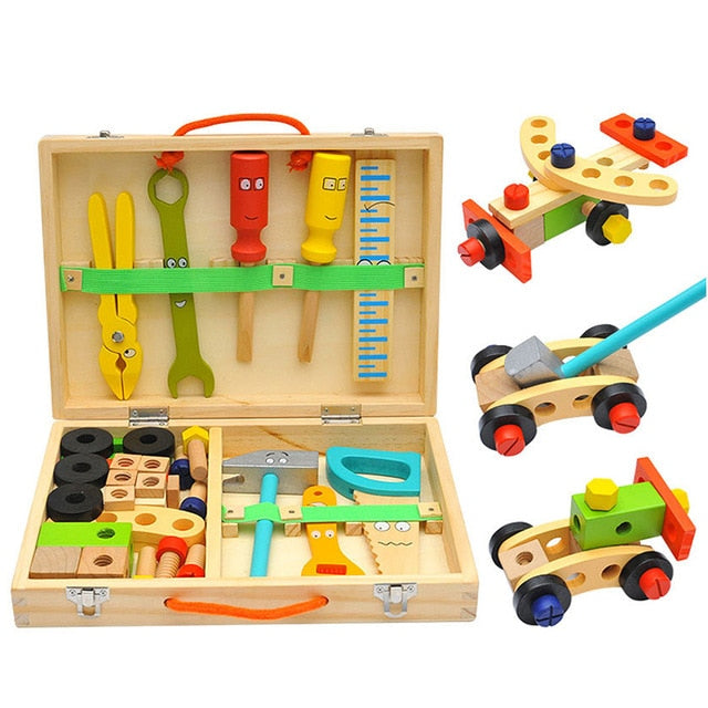 Wooden Assembling Chair Montessori Toys Baby Educational Wooden Preschool Multifunctional