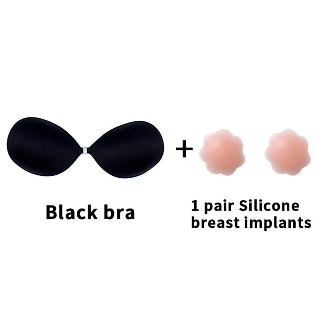 Sexy Sujetador Women's bra Invisible Push Up Bra Self-Adhesive Silicone Seamless Front Closure Sticky Backless Strapless Bra