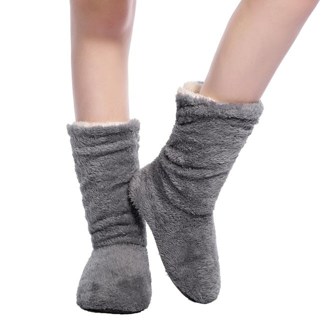FRALOSHA Women Plush Home Coral Fleece Floor Sock/Slipper Winter Super Soft Warm