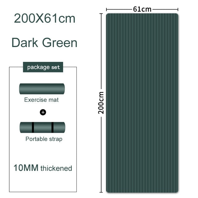 200*90cm 15mm Extra Thick NBR Yoga Mat For Gym Home Fitness Exercise