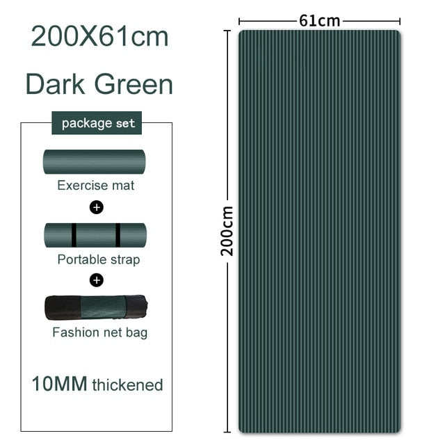 200*90cm 15mm Extra Thick NBR Yoga Mat For Gym Home Fitness Exercise