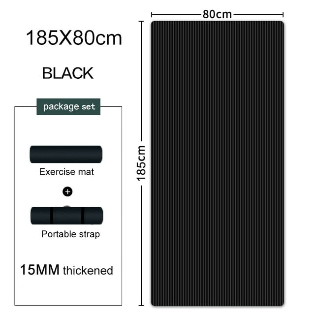 200*90cm 15mm Extra Thick NBR Yoga Mat For Gym Home Fitness Exercise