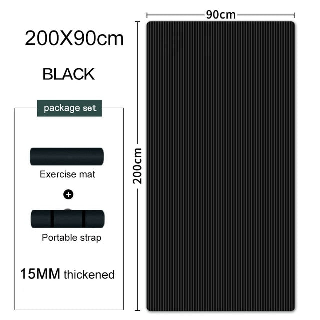 200*90cm 15mm Extra Thick NBR Yoga Mat For Gym Home Fitness Exercise