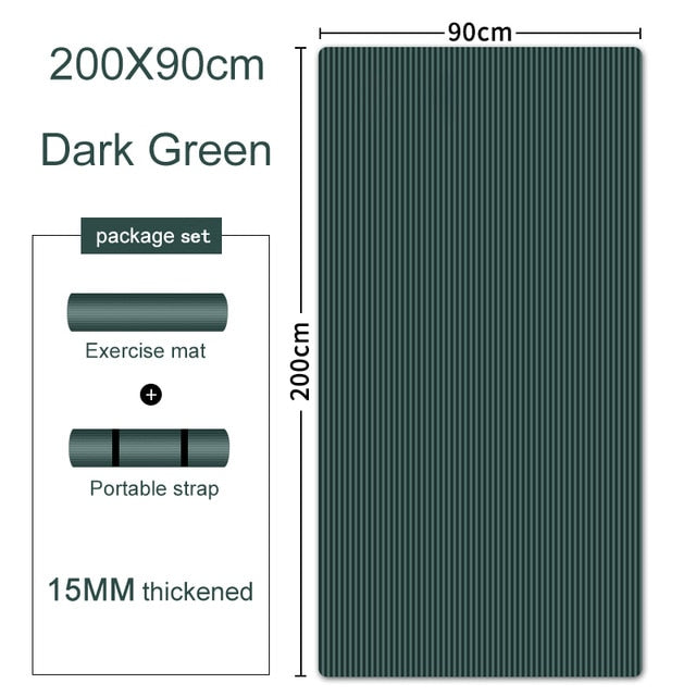 200*90cm 15mm Extra Thick NBR Yoga Mat For Gym Home Fitness Exercise