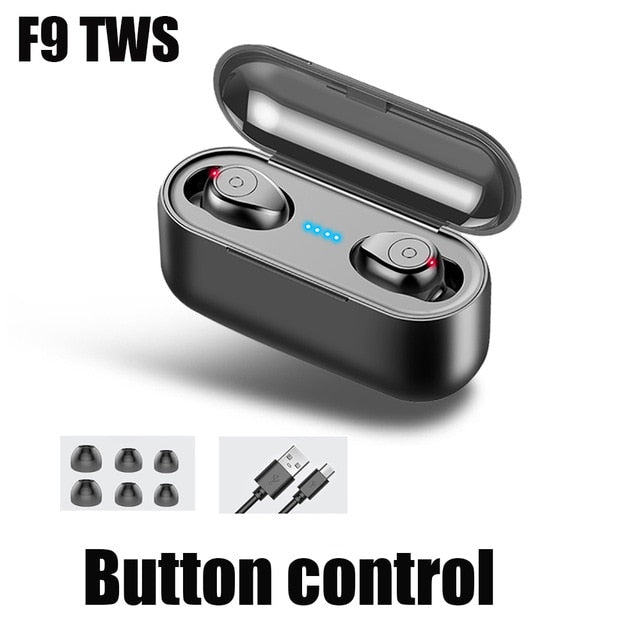 F9 TWS Bluetooth 5.0 Wireless Earphones Headphone Touch Control