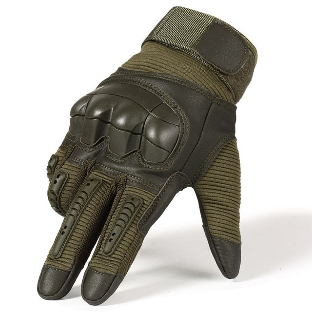 Touch Screen Hard Knuckle Tactical Gloves PU Leather Airsoft Outdoor Sport