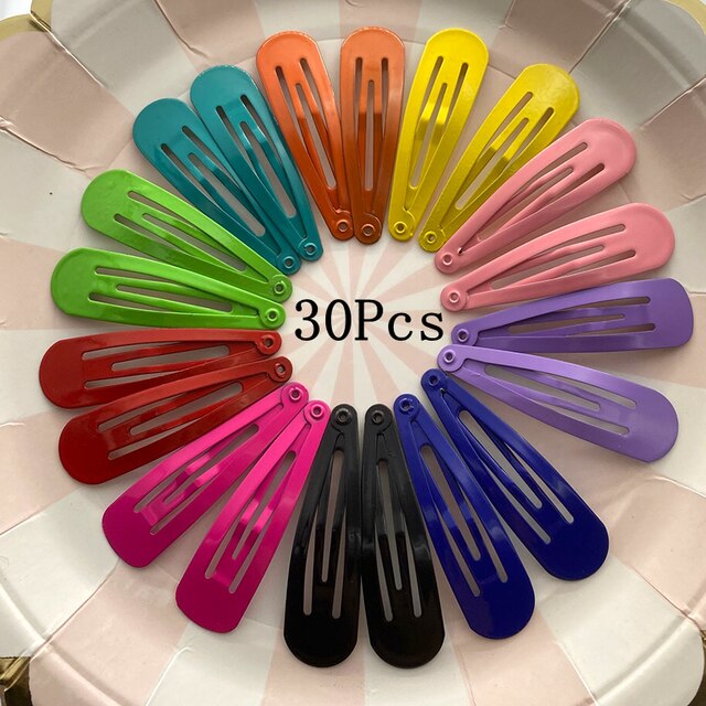 30Pcs 5Cm Kawaii Hair Clips, Bp Pins And Clips Metal Barrettes Styling Accessories