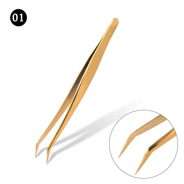 1 Pcs Eyelashes Tweezers Stainless Steel superhard Tweezers High Precision Anti-static tweezers for Eyelash Extensions