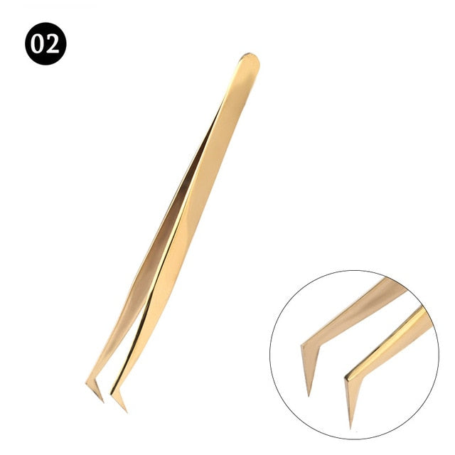 1 Pcs Eyelashes Tweezers Stainless Steel superhard Tweezers High Precision Anti-static tweezers for Eyelash Extensions