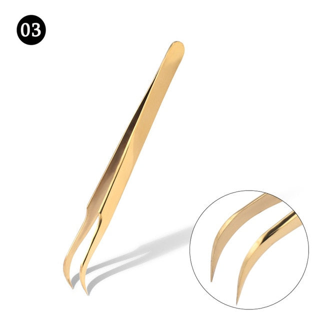 1 Pcs Eyelashes Tweezers Stainless Steel superhard Tweezers High Precision Anti-static tweezers for Eyelash Extensions