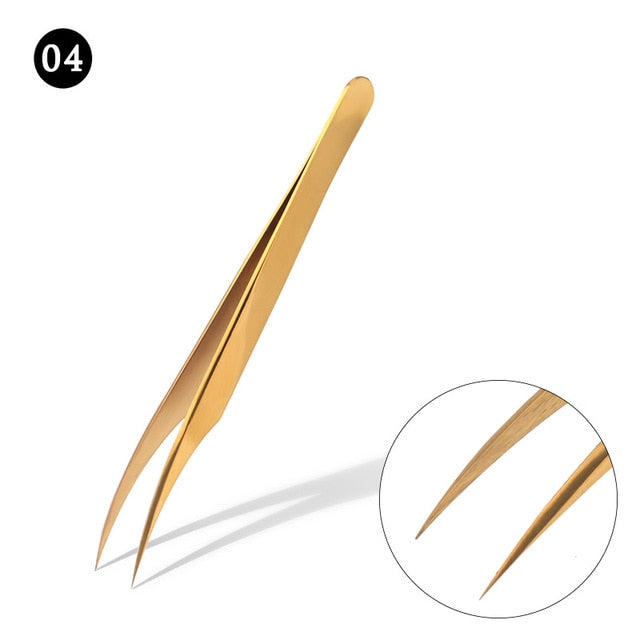 1 Pcs Eyelashes Tweezers Stainless Steel superhard Tweezers High Precision Anti-static tweezers for Eyelash Extensions