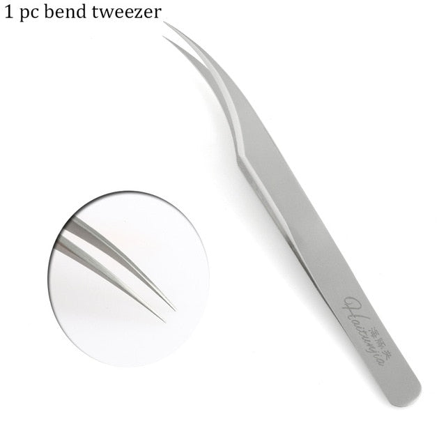 1 Pcs Eyelashes Tweezers Stainless Steel superhard Tweezers High Precision Anti-static tweezers for Eyelash Extensions
