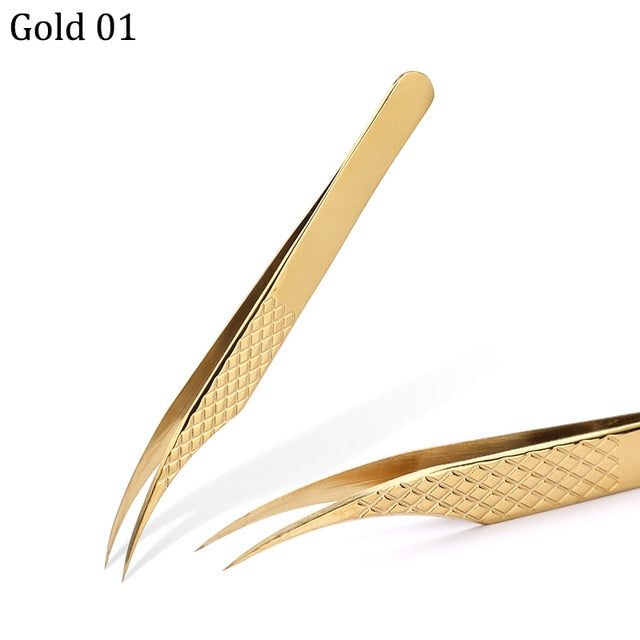 1 Pcs Eyelashes Tweezers Stainless Steel superhard Tweezers High Precision Anti-static tweezers for Eyelash Extensions
