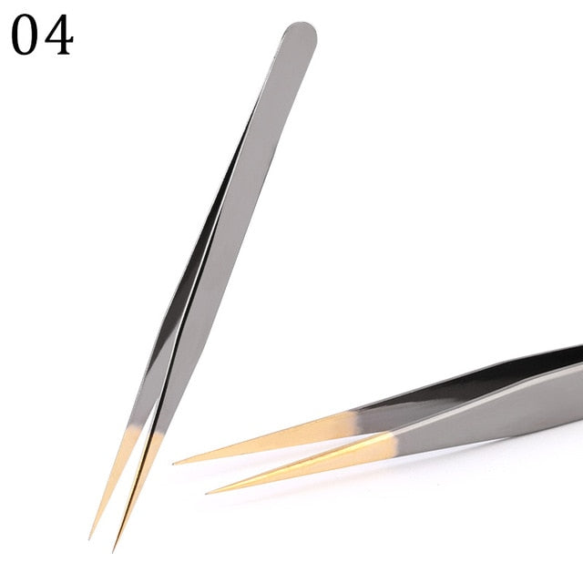 1 Pcs Eyelashes Tweezers Stainless Steel superhard Tweezers High Precision Anti-static tweezers for Eyelash Extensions