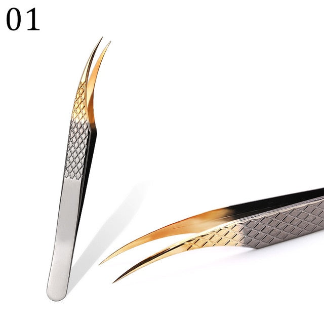 1 Pcs Eyelashes Tweezers Stainless Steel superhard Tweezers High Precision Anti-static tweezers for Eyelash Extensions