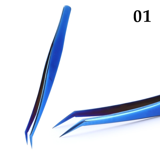 1 Pcs Eyelashes Tweezers Stainless Steel superhard Tweezers High Precision Anti-static tweezers for Eyelash Extensions
